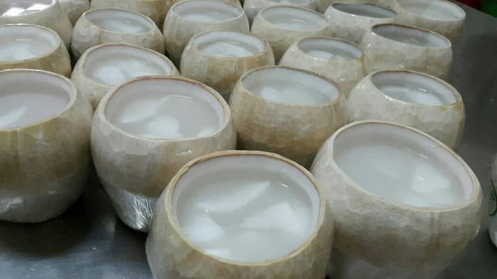 Cara membuat pudding buah kelapa muda